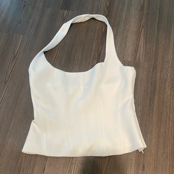 Zara White Fitted Halter Top - Picture 4 of 4